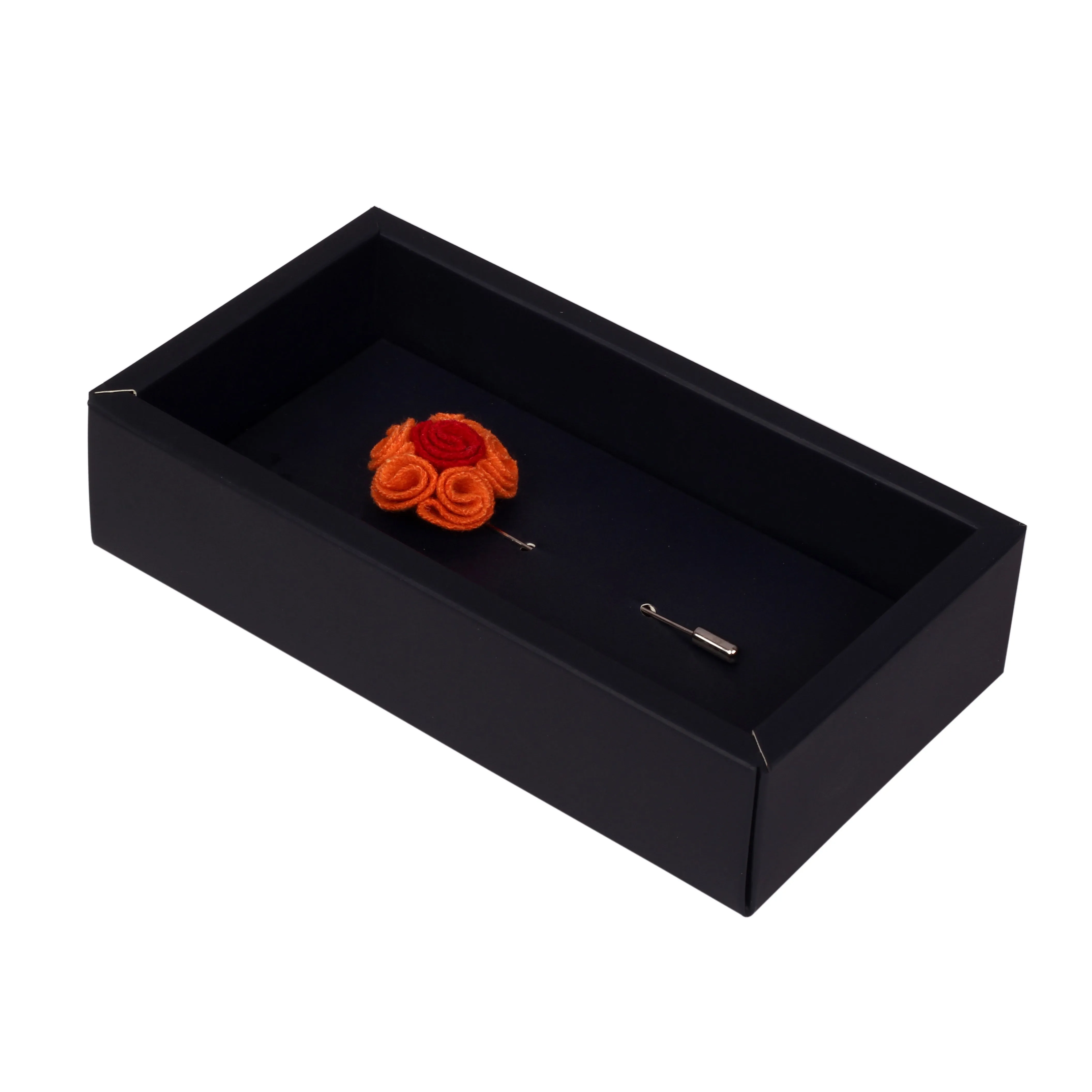 Peluche Florwer in Flower Orange, Red Brooch Lapel Pin