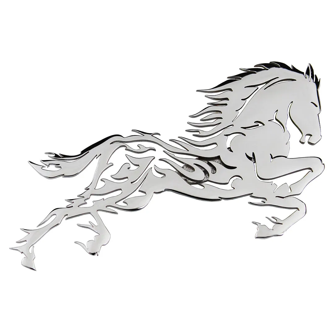 Peluche Horsepower Silver Stainless Steel Lapel Pin for Men