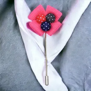 Peluche Sophisticated Floral Pink Brooch for Men