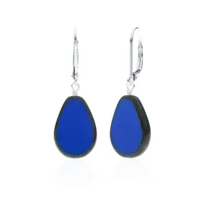 Periwinkle Glass Beaded Teardrop Earrings