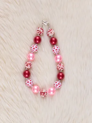 Pink & Red Sparkle Bubblegum Necklace