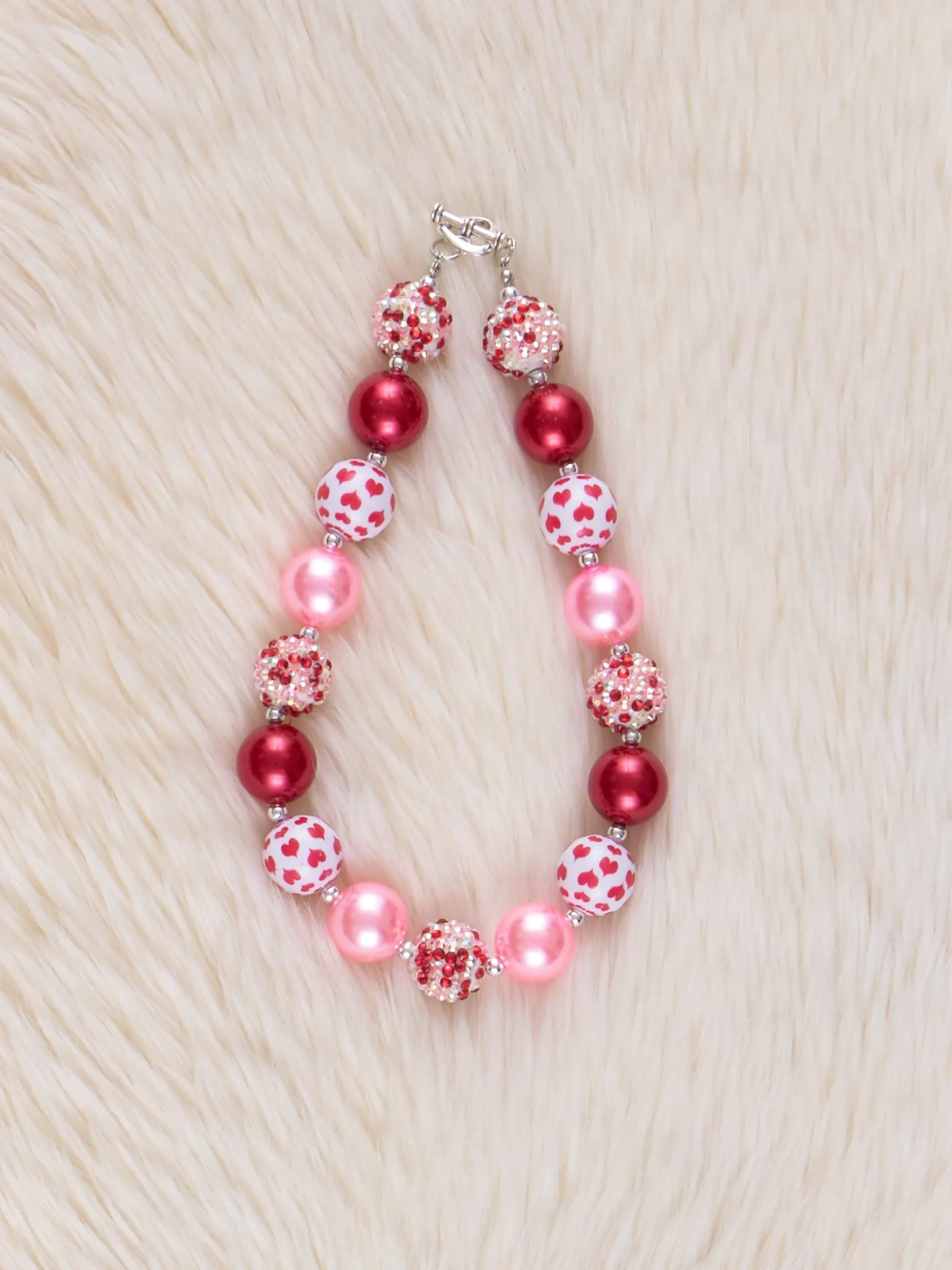 Pink & Red Sparkle Bubblegum Necklace