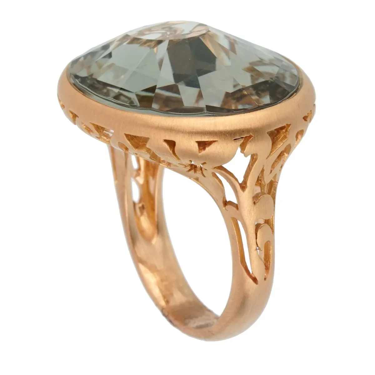 Pomellato 10.19 Carat Prasiolite Cocktail Rose Gold Ring Sz 6 3/4