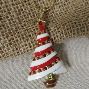 Red & White Holiday Pendant Necklace