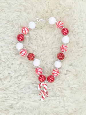 Red Candycane Bubblegum Necklace