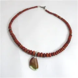 Red Jasper Gemstone Necklace with Pendant