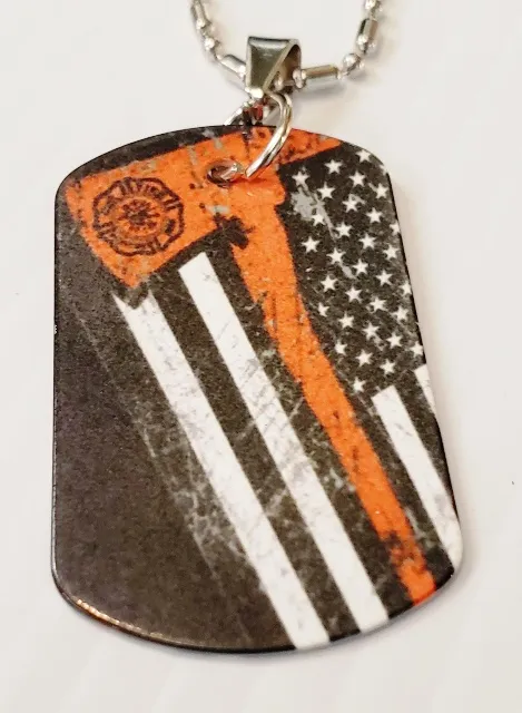 Red Line Dog Tag Necklaces