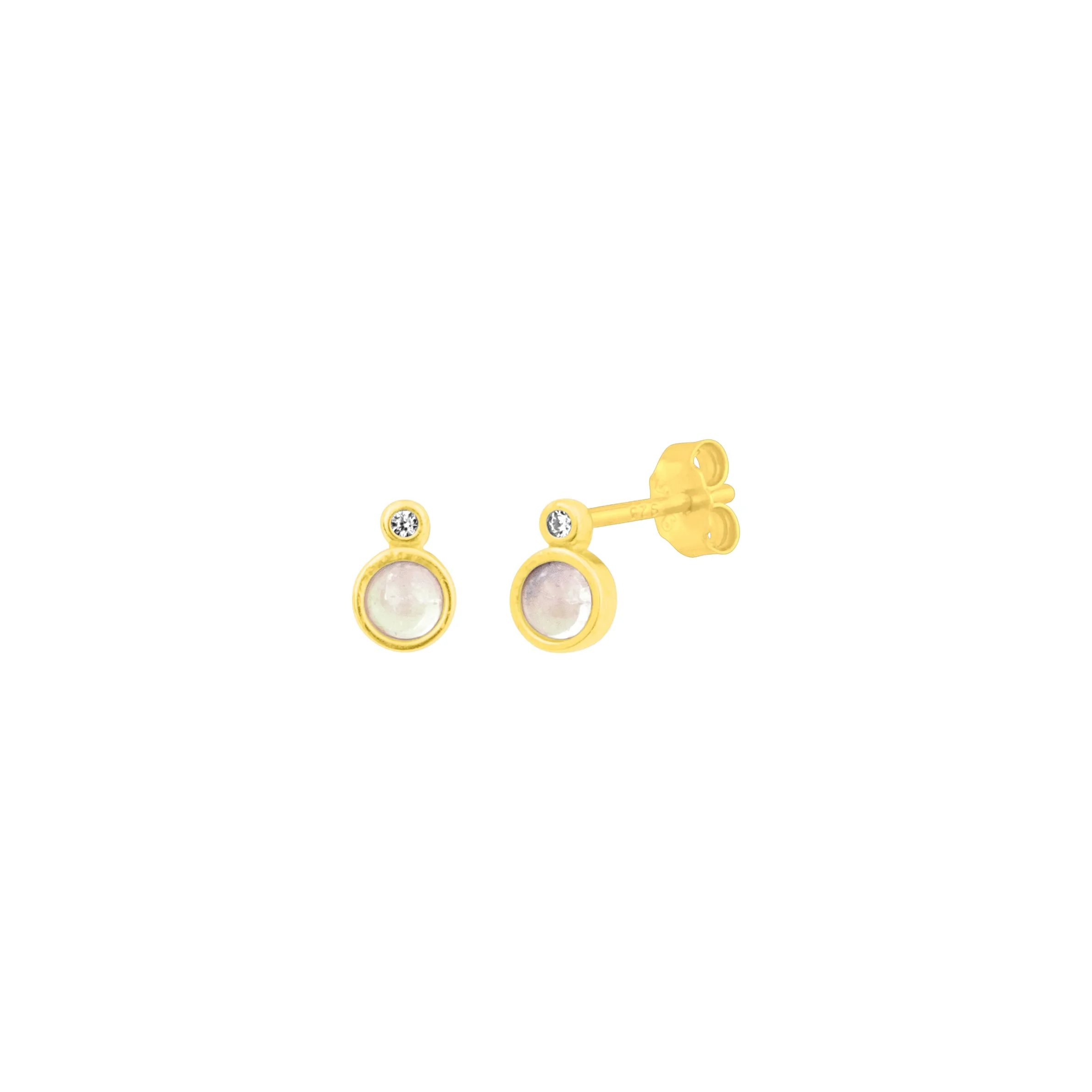 REESE MOONSTONE STUDS GOLD