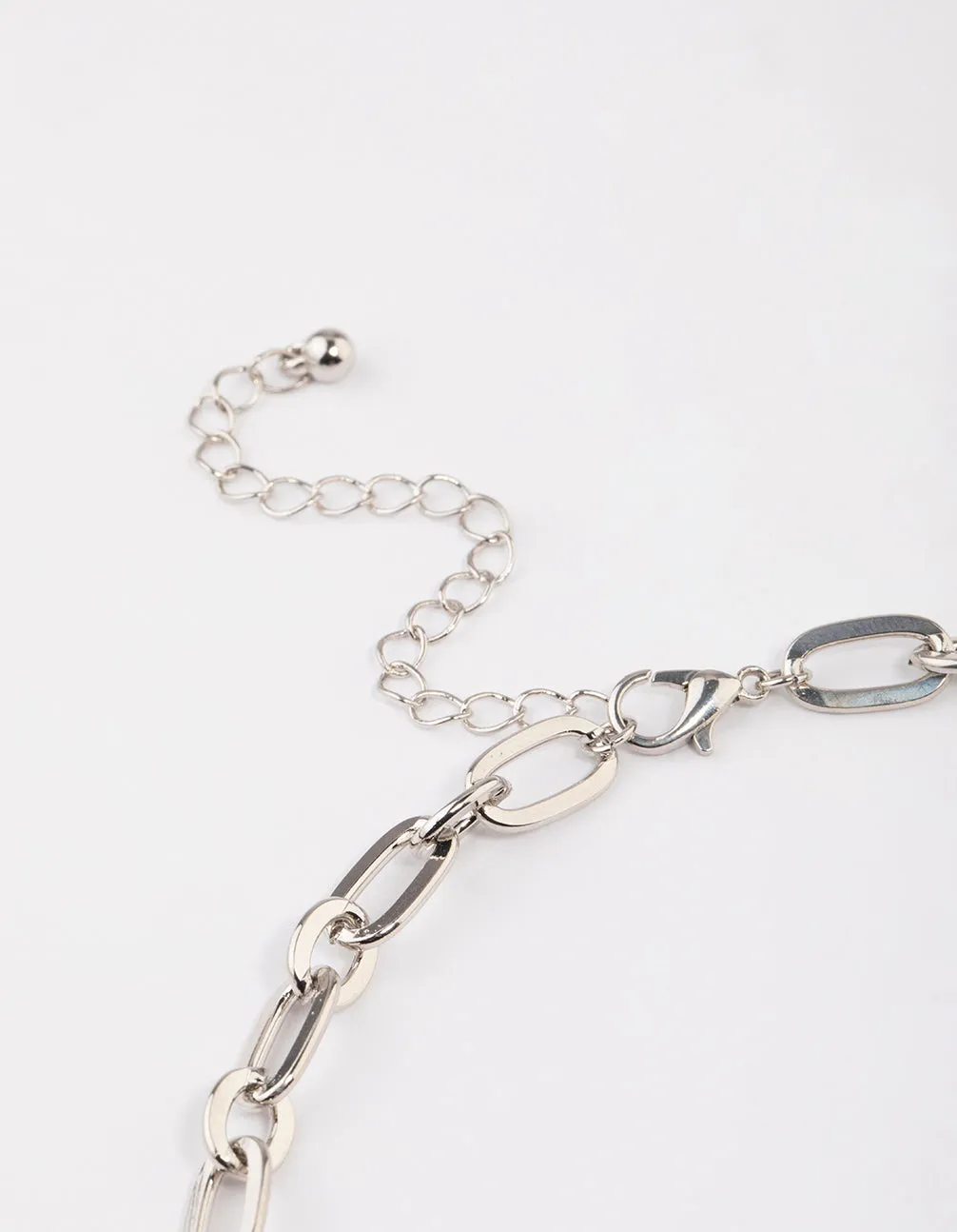 Rhodium Chain Link Necklace