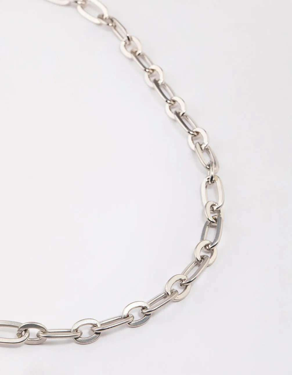 Rhodium Chain Link Necklace