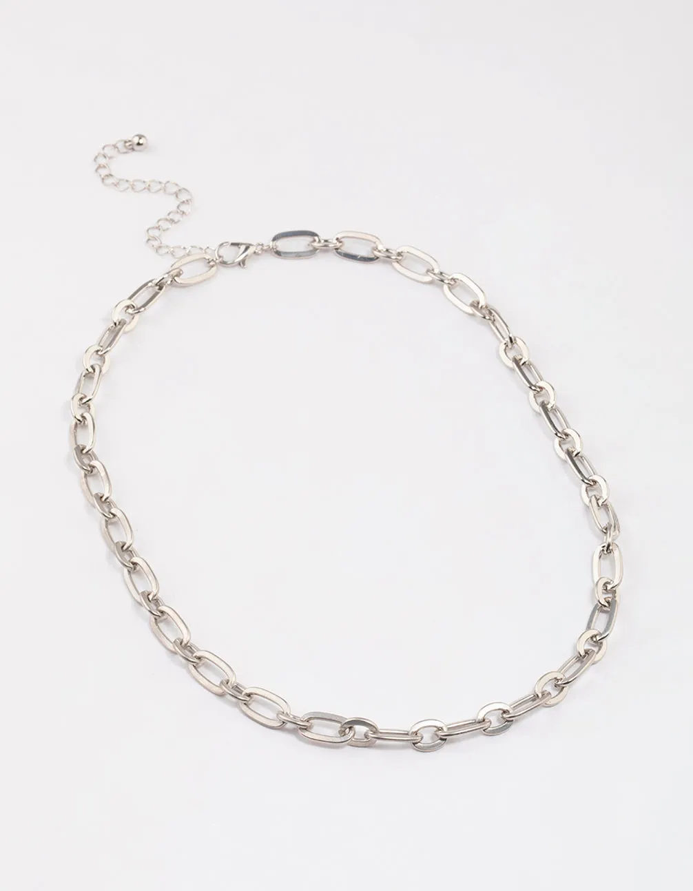 Rhodium Chain Link Necklace