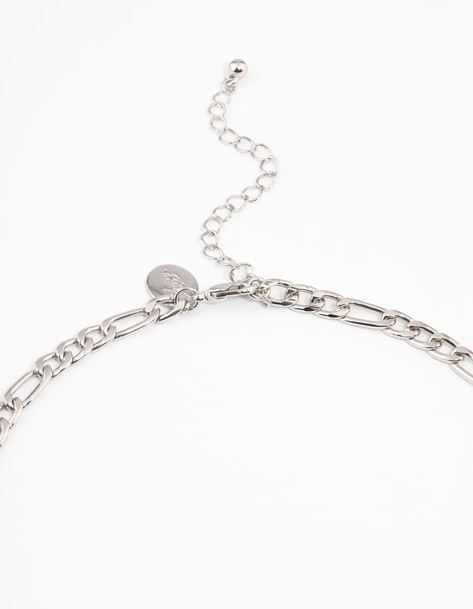 Rhodium Figaro Chain Necklace