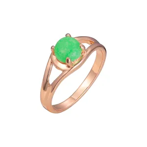 Rose Gold solitaire green ring