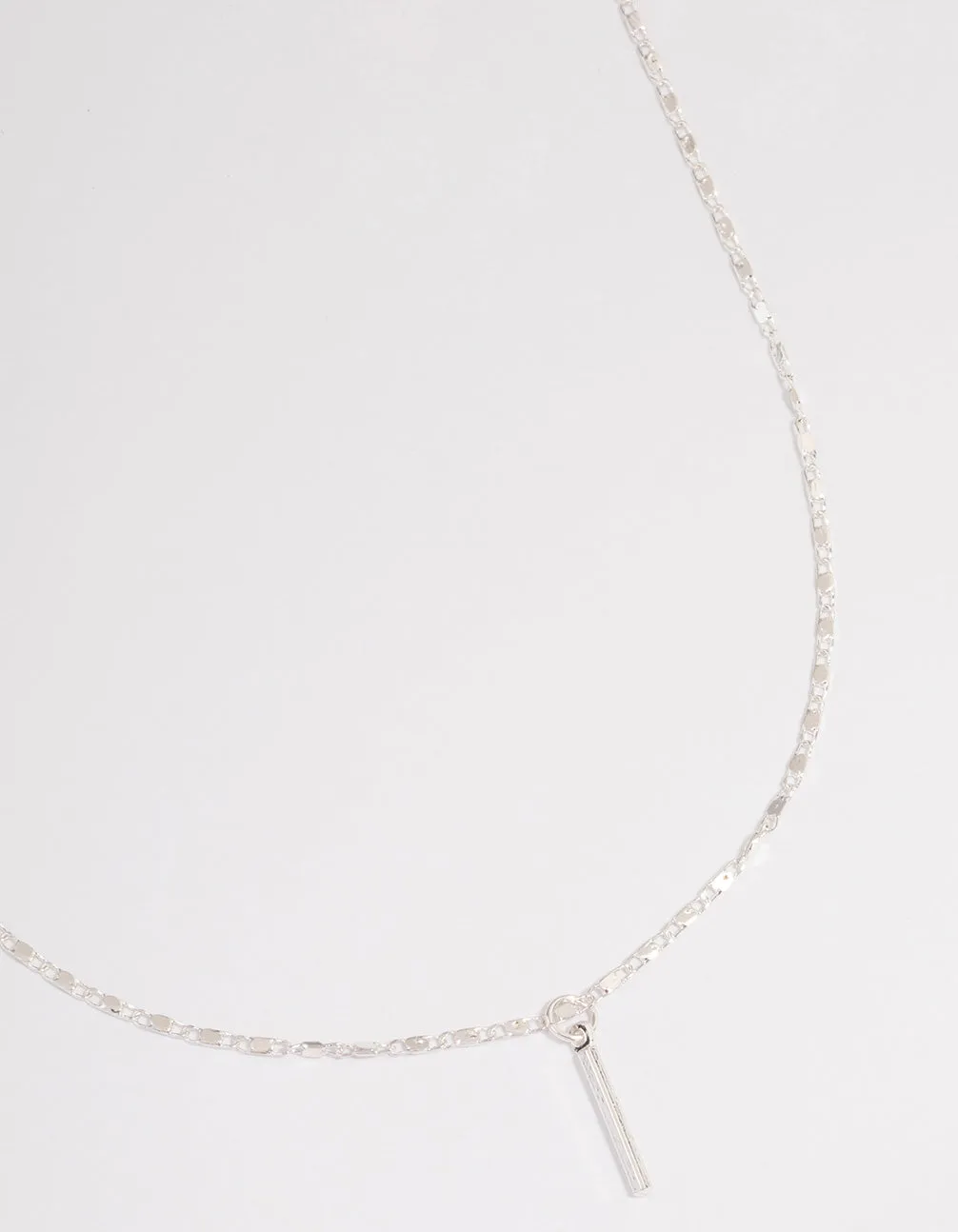 Silver Flat Chain Stick Necklace