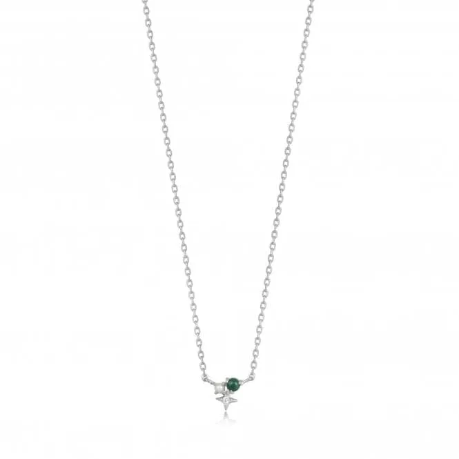 Silver Malachite Star Necklace N039-01H-M