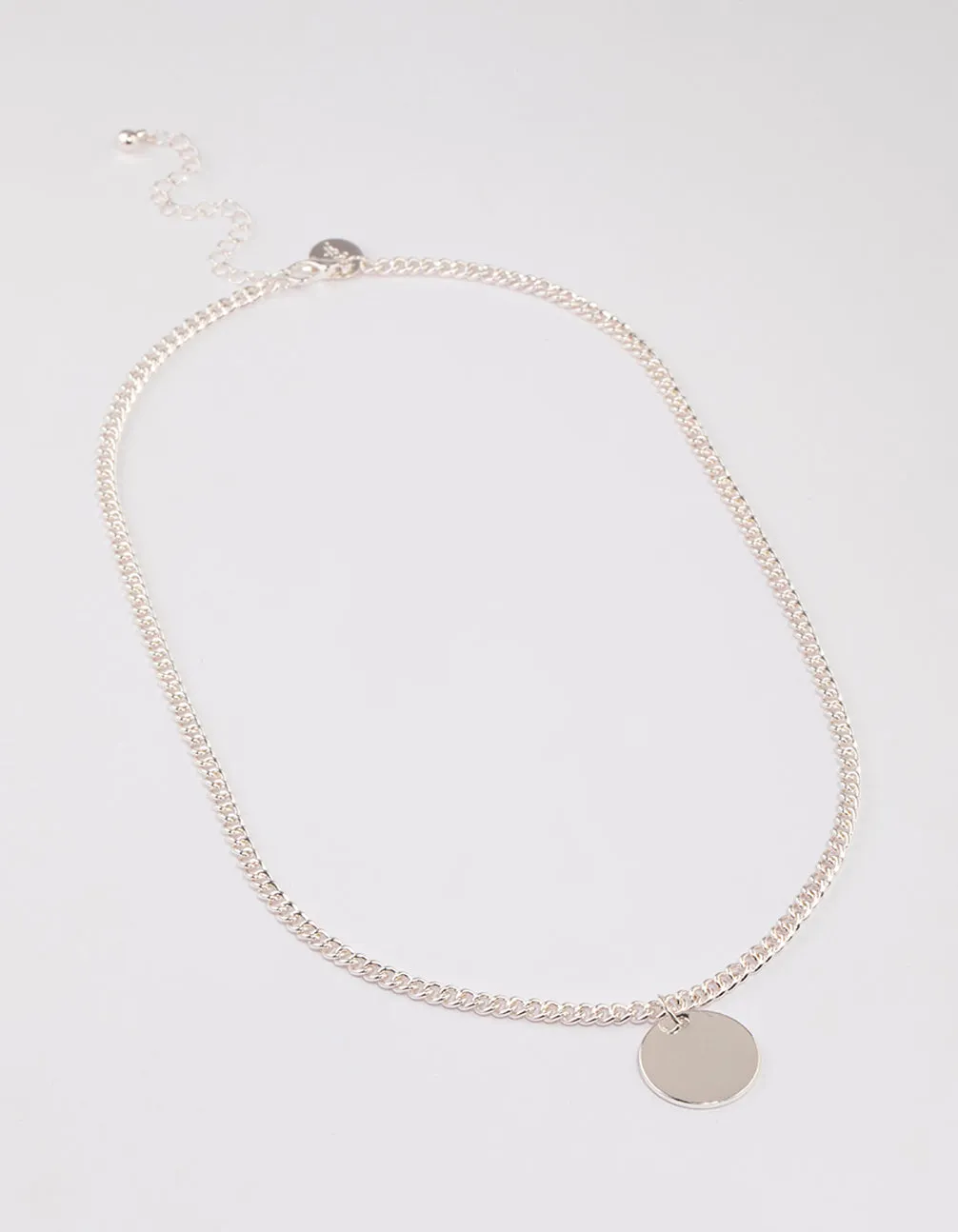 Silver Solid Disc Necklace