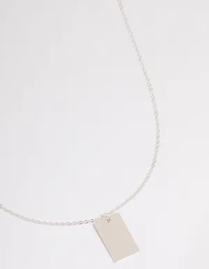 Silver Solid Tag Necklace