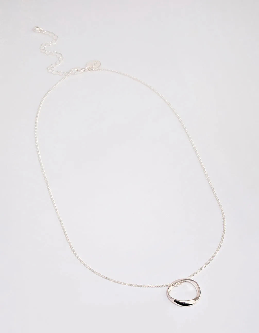 Silver Twisted Circle Necklace