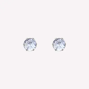 SMALL RHINESTONE STUD CLIP-ON EARRINGS IN SILVER