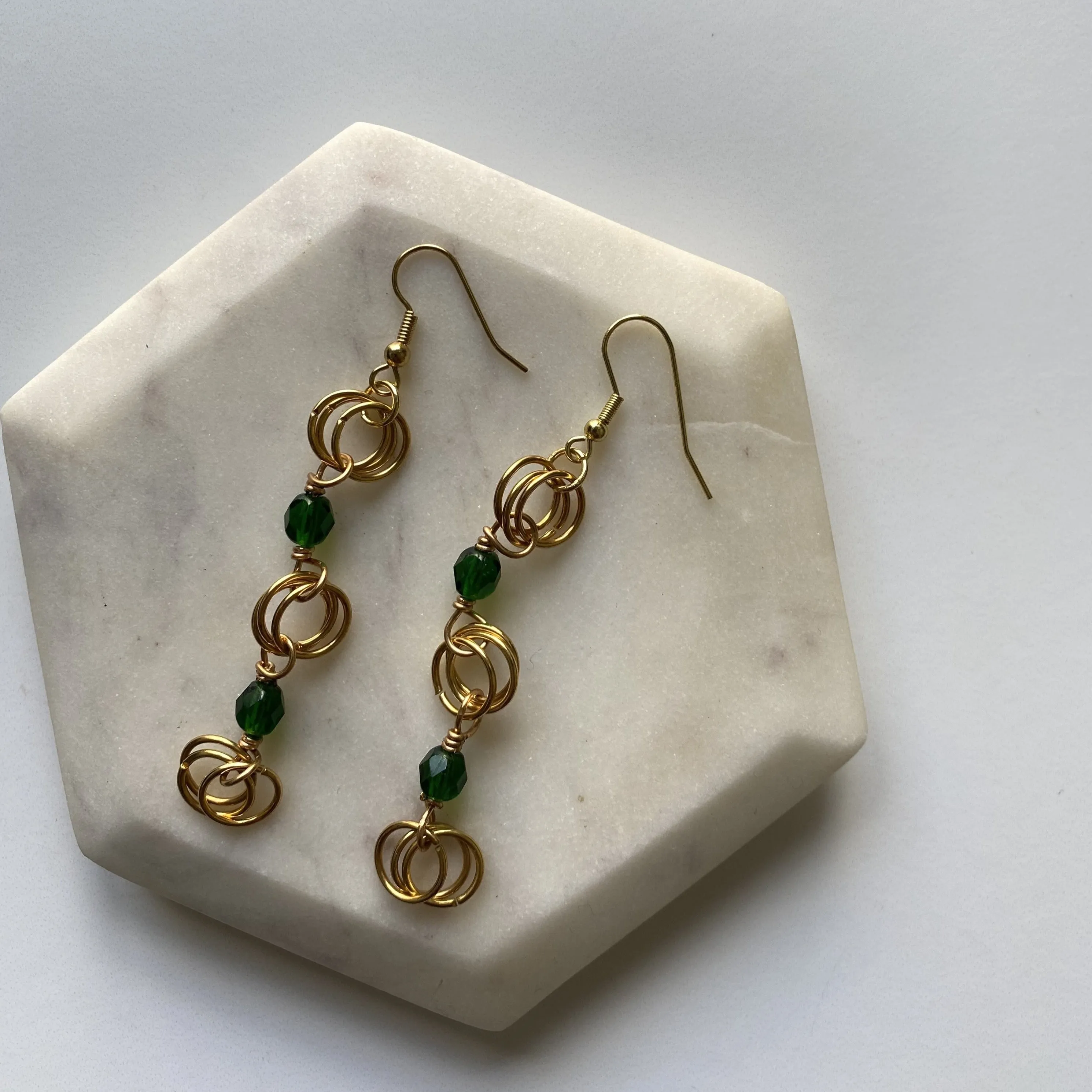 The Kiere Earrings in Emerald Green