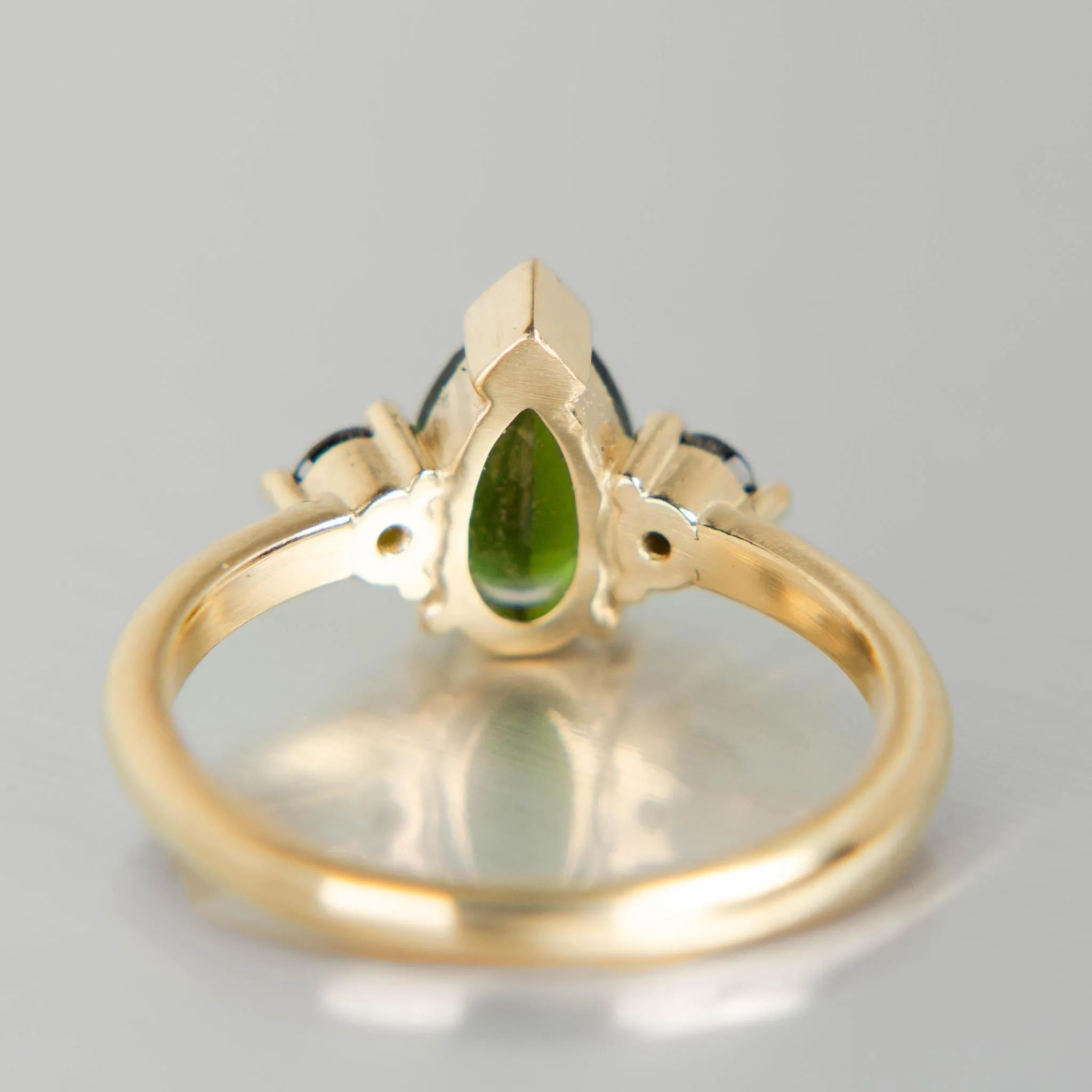 Three Stone Tourmaline Ring in 14k Yellow Gold