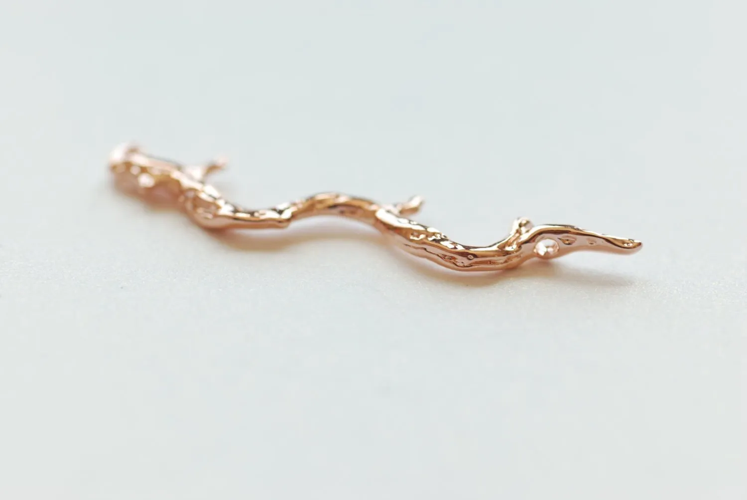 Vermeil Rose Wholesale Gold Twig Branch Connector Pendant- 18k gold over 925 sterling silver branch charm connector, tree branch link spacer