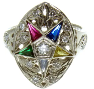 Vintage Diamond Eastern Star Ring