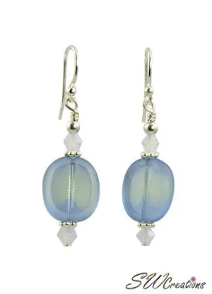 Violet Opal Blue Window Bali Earrings