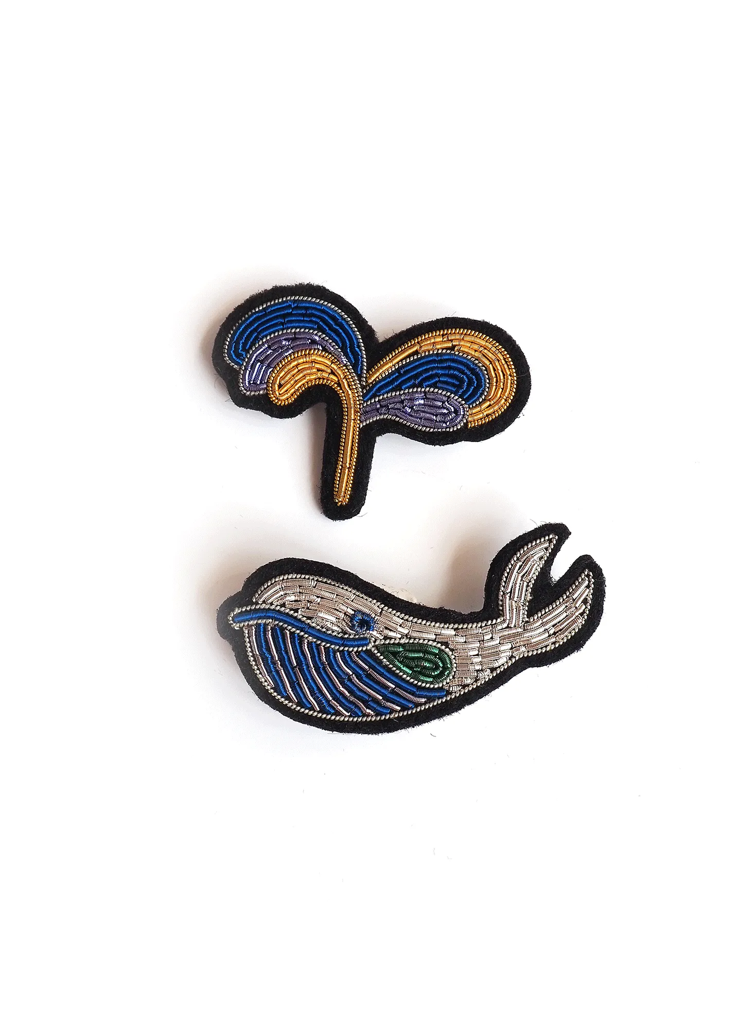 Whale embroidered brooch - SAINT JAMES x Macon & Lesquoy (BLANC/BLEU)