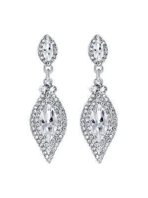 Yellow Chimes Crystal Earrings for Women Silver-Plated White Crystal Drop Earrings For Women and Girls